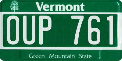 VT license plate OUP761
