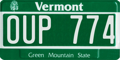 VT license plate OUP774