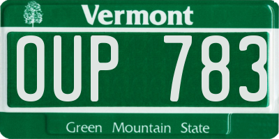VT license plate OUP783