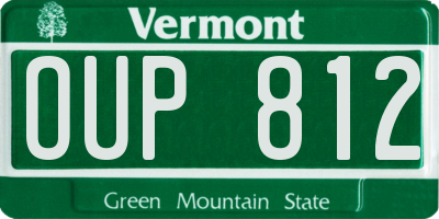 VT license plate OUP812