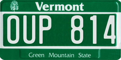 VT license plate OUP814