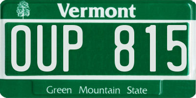VT license plate OUP815