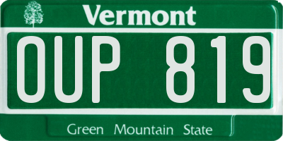 VT license plate OUP819