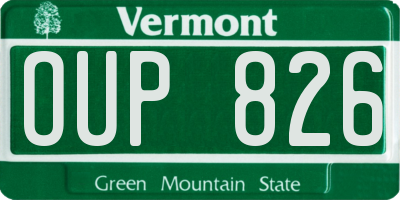 VT license plate OUP826