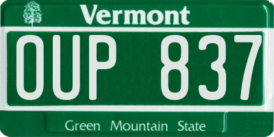 VT license plate OUP837