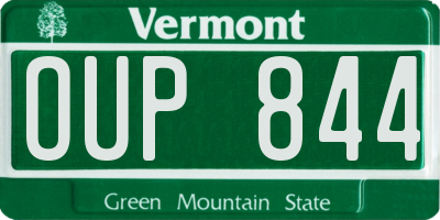 VT license plate OUP844