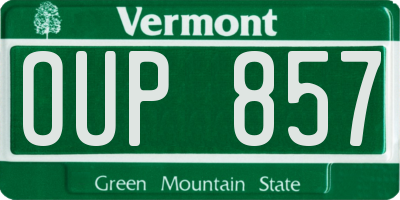 VT license plate OUP857