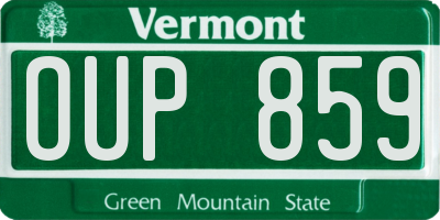 VT license plate OUP859