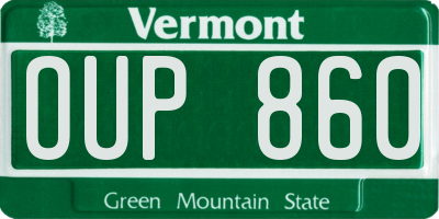 VT license plate OUP860