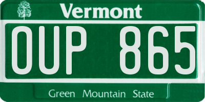 VT license plate OUP865