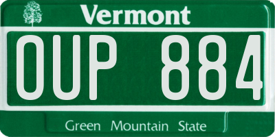 VT license plate OUP884