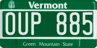 VT license plate OUP885
