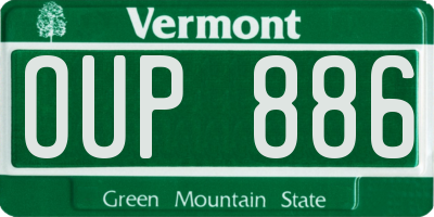 VT license plate OUP886