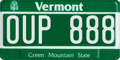 VT license plate OUP888
