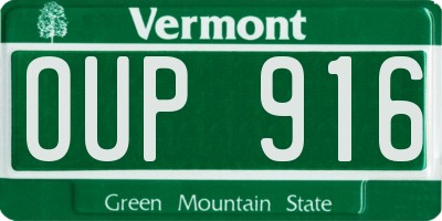 VT license plate OUP916