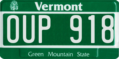 VT license plate OUP918