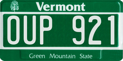VT license plate OUP921