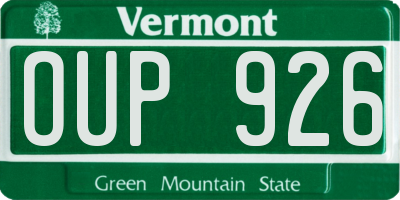 VT license plate OUP926