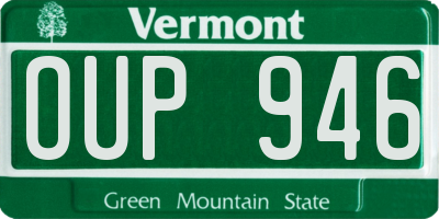 VT license plate OUP946
