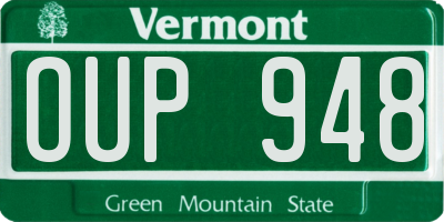 VT license plate OUP948