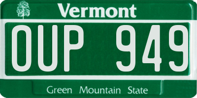 VT license plate OUP949
