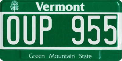 VT license plate OUP955