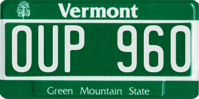 VT license plate OUP960