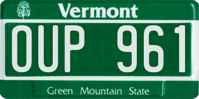 VT license plate OUP961