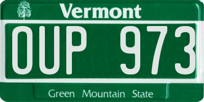 VT license plate OUP973