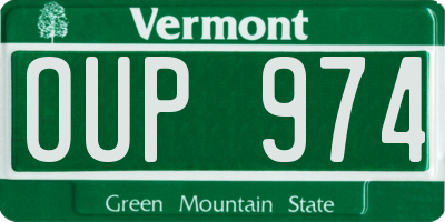 VT license plate OUP974