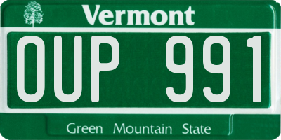 VT license plate OUP991