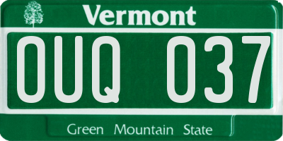 VT license plate OUQ037