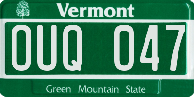 VT license plate OUQ047