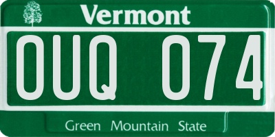 VT license plate OUQ074