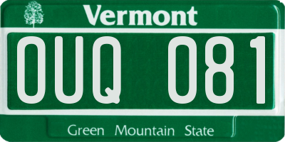 VT license plate OUQ081