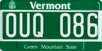 VT license plate OUQ086