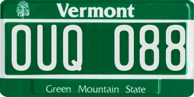 VT license plate OUQ088
