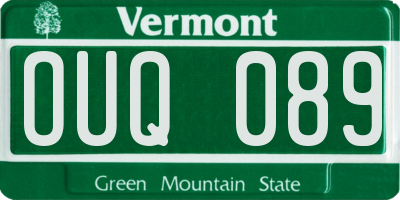 VT license plate OUQ089