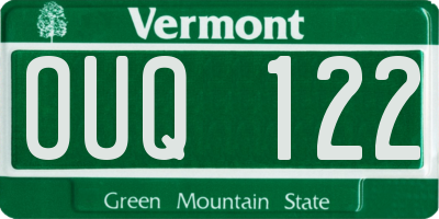 VT license plate OUQ122