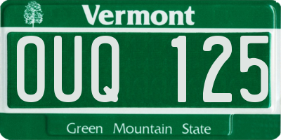 VT license plate OUQ125