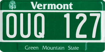 VT license plate OUQ127