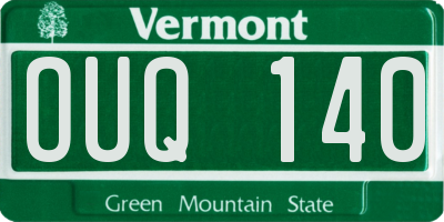 VT license plate OUQ140