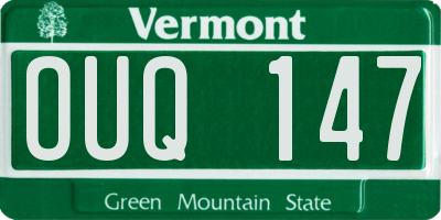 VT license plate OUQ147