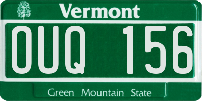 VT license plate OUQ156