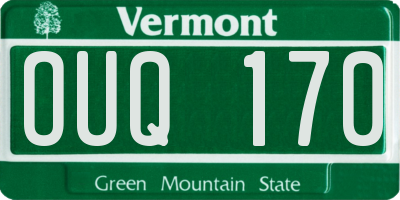 VT license plate OUQ170