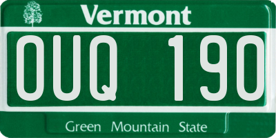 VT license plate OUQ190
