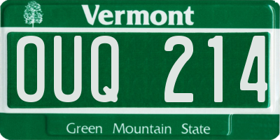 VT license plate OUQ214