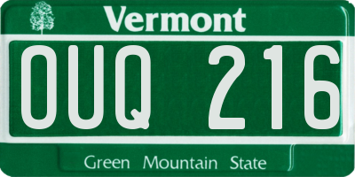 VT license plate OUQ216