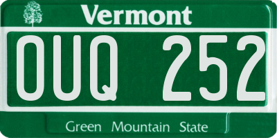 VT license plate OUQ252