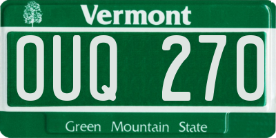 VT license plate OUQ270